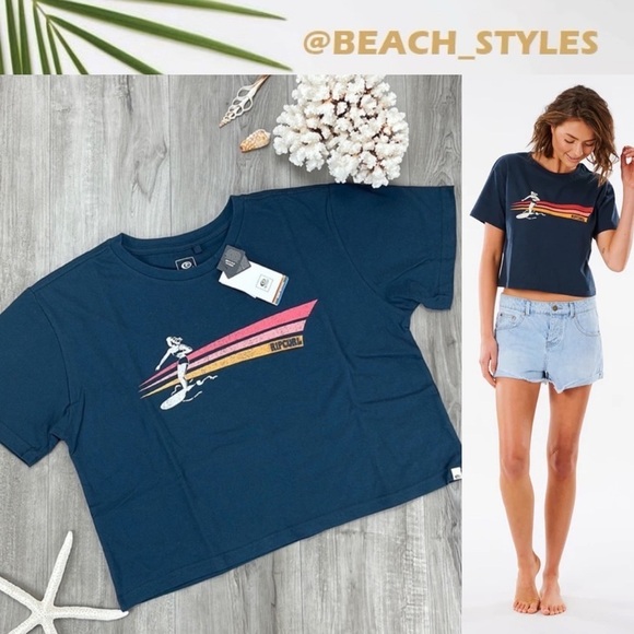 🔆RIP CURL🔆 GOLDEN STATE CROP TEE - Picture 1 of 12